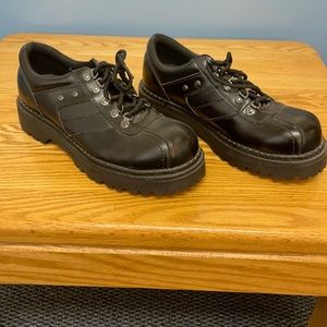 Men’s, size 11, black, lace up, shoes.